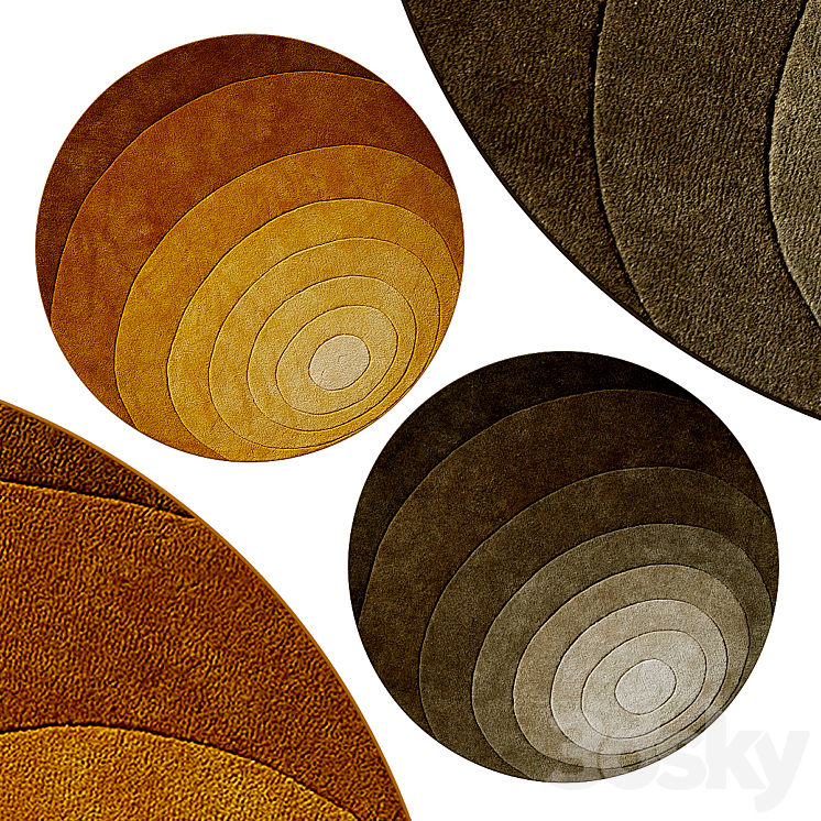 Circular Rug Animation Circle rugs | No. 072 - Carpets - 3D model