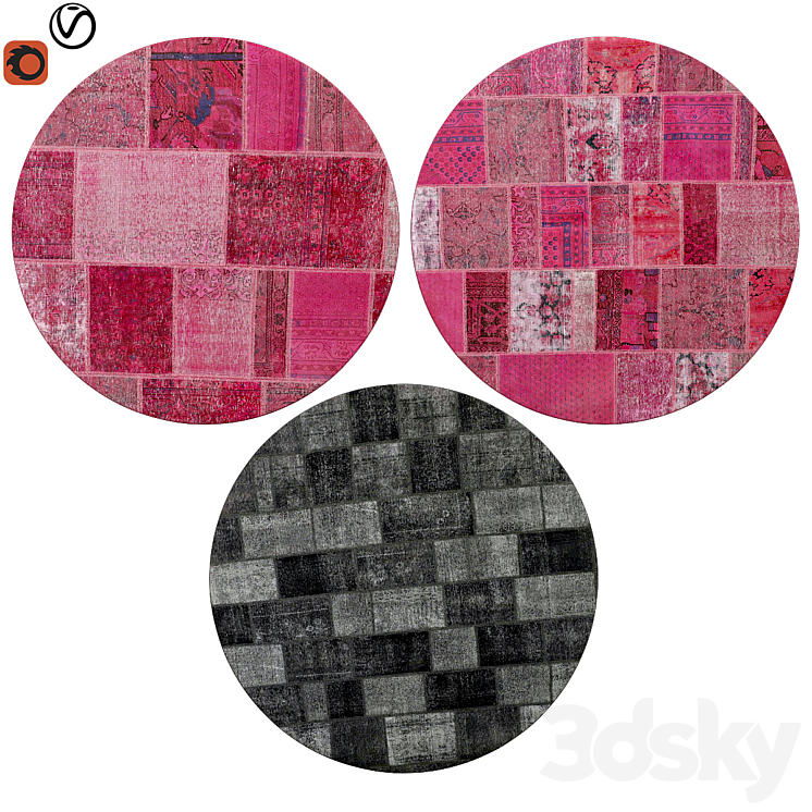 3d Round Rugs round rugs | thirteen - Carpets - 3D model