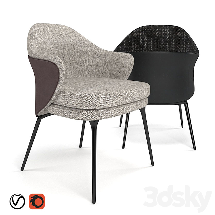 MINOTTI Angie Dining Chair - Chair - 3D model