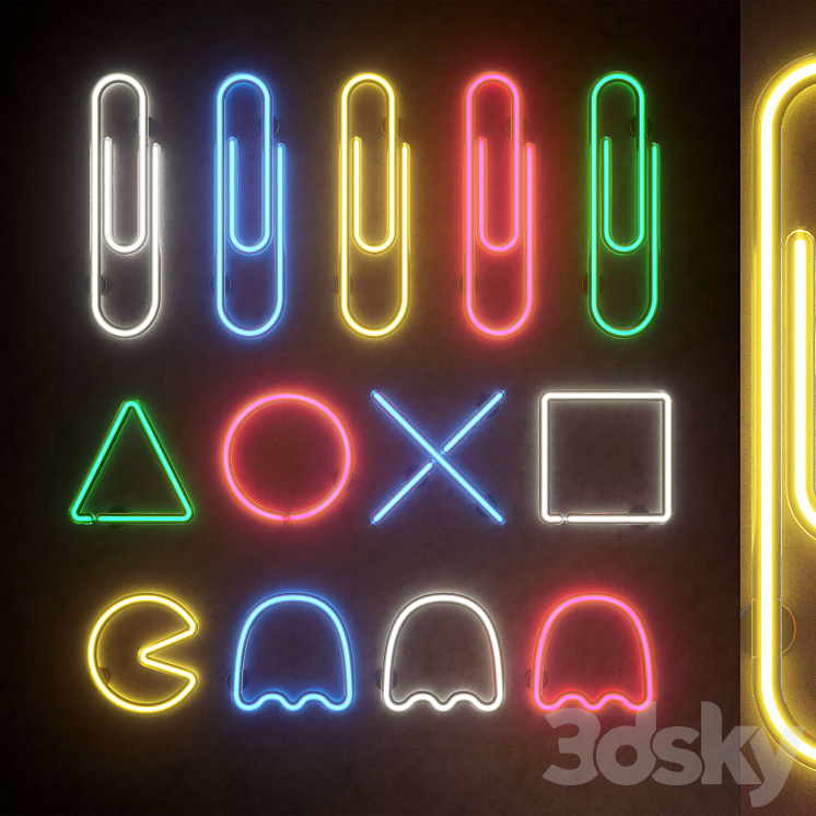 Light modules. Set 35. Neon - Neon - 3D model