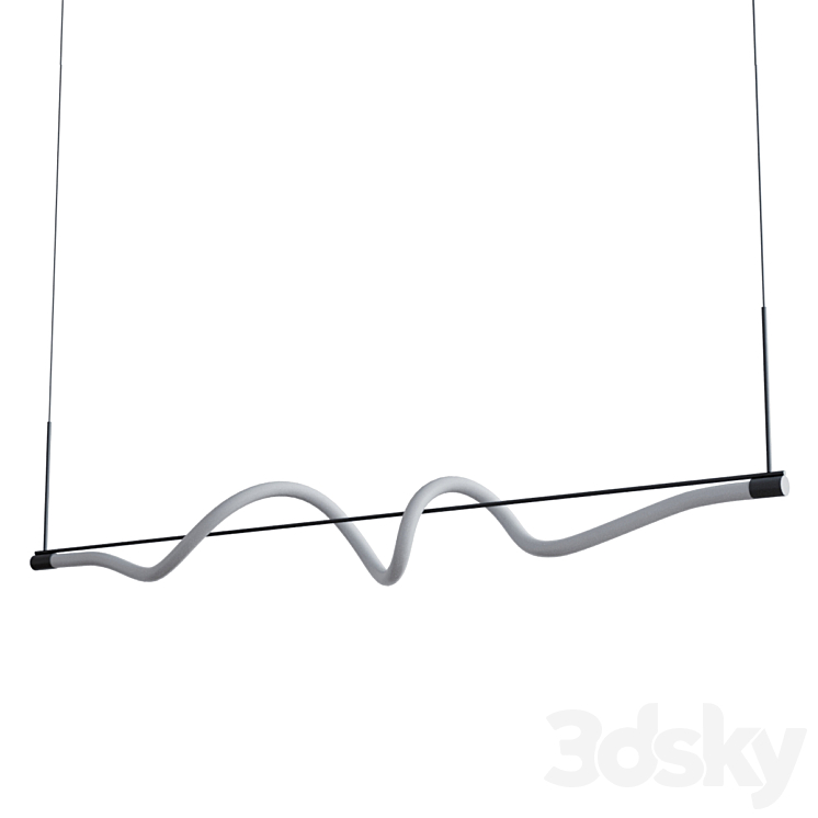 Cursive linear pendant Pendant light 3D model