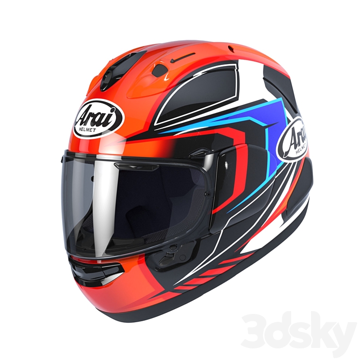 ARAI RX-7V MAZE RED / FROST BLACK motorcycle helmet - Sports - 3D