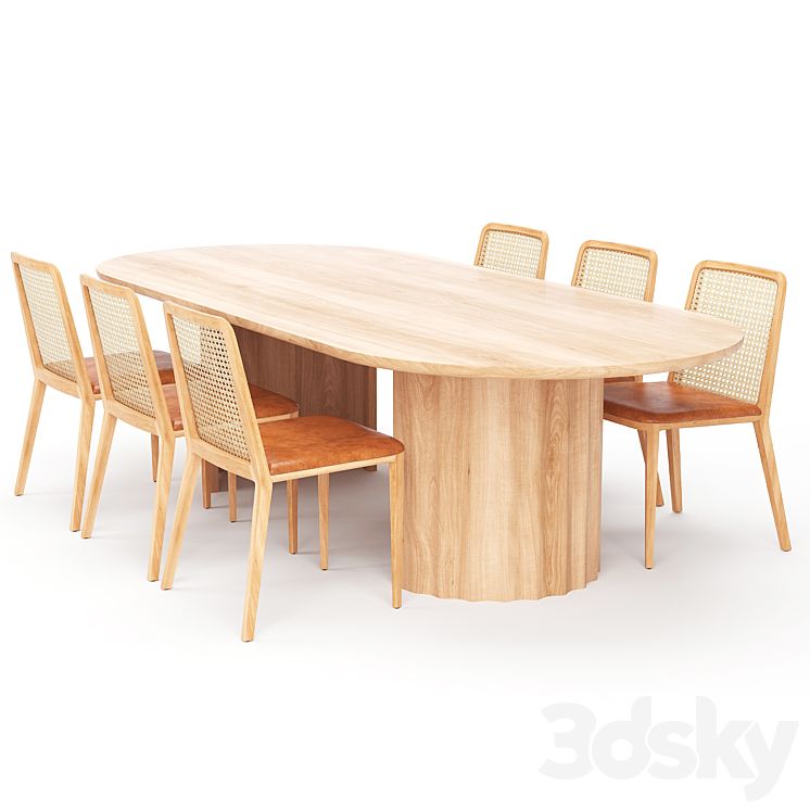 Dining Table 114 - Table + Chair - 3D model