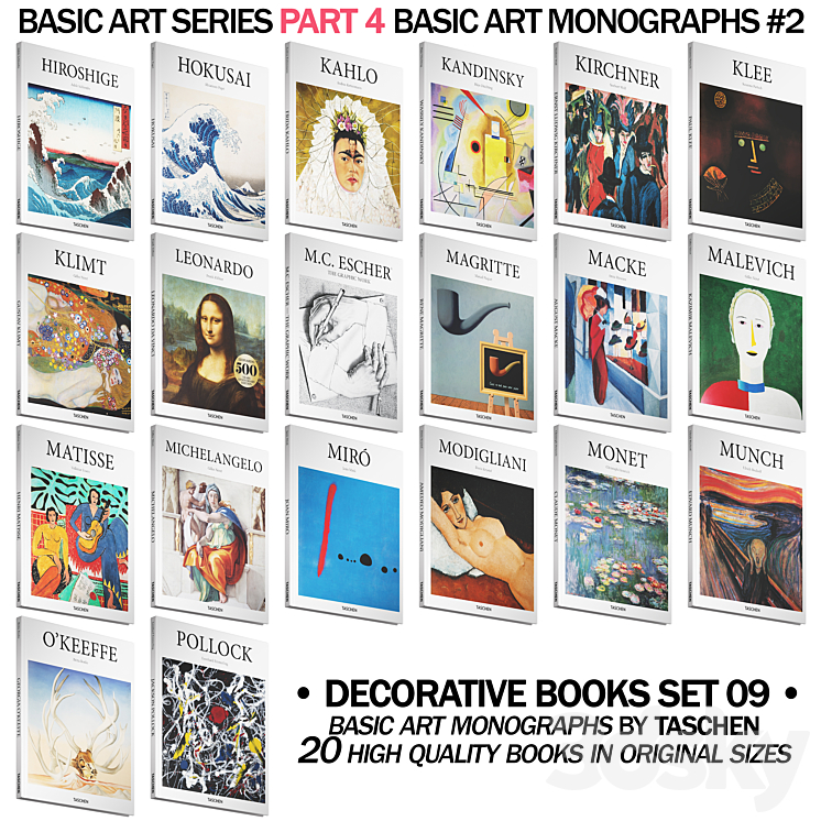 050_Decorative books set 09 Basic Art Series 04 - Books - 3D model