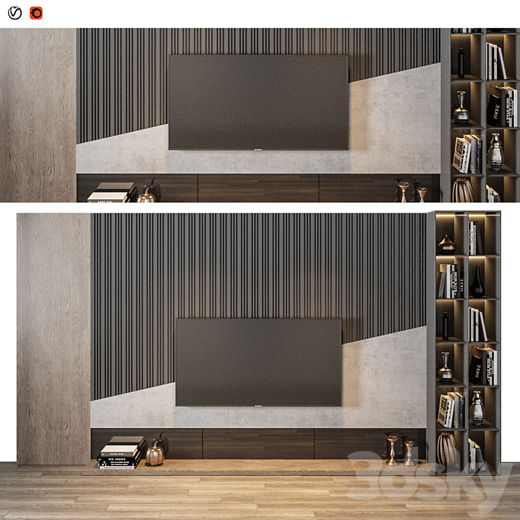 Modern TV Wall 08 - TV Wall - 3D model