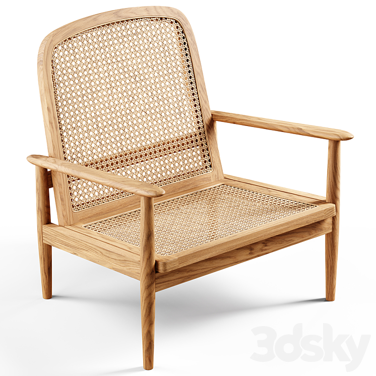 Zara Home - The teak and rattan armchair - Arm chair - 3D model