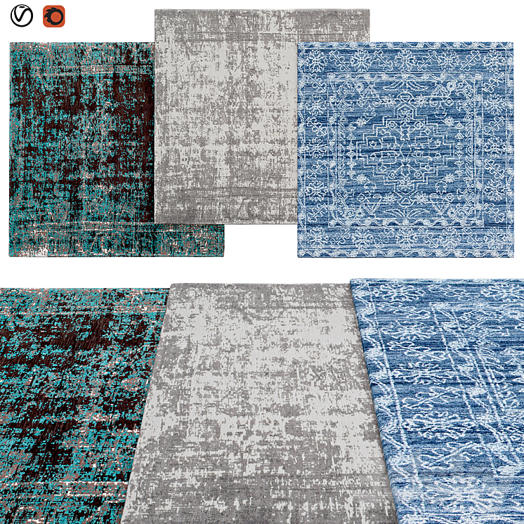 Square rugs | 142 - Carpets - 3D model