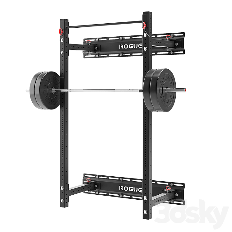Rogue Rml 90slim Rack Rogue RML-3WC Fold Back Wall Mount Rack - Sports - 3D model
