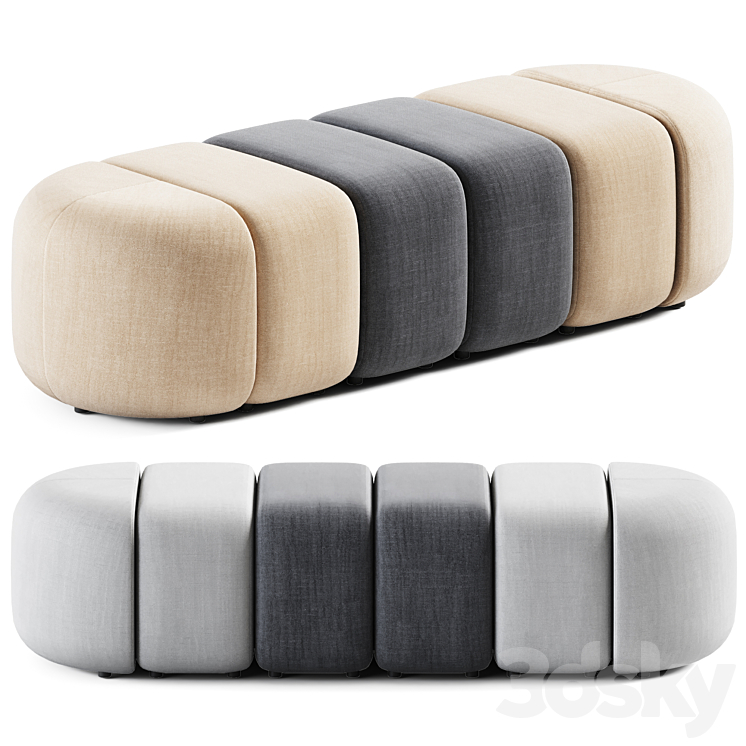 Module Section Bla Set Module Pouffes by Bla Station / Pouf - Other soft seating - 3D model