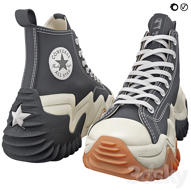 Converse Run Star Motion Platform Black - Footwear - 3D model Converse Run Star Motion Platform Black - Footwear - 3D model