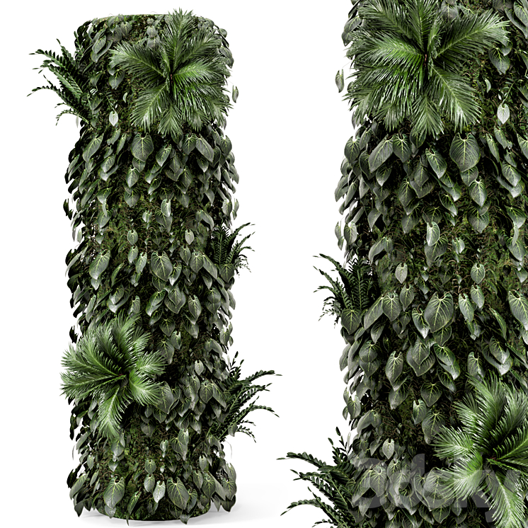Max Column With Plants Indoor Column Vertical Garden in Plants Base - Set 550 - Fitowall - 3D ...