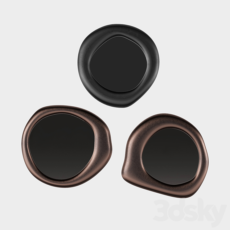 O.M. A set of mirrors in a ceramic frame. - Mirror - 3D model