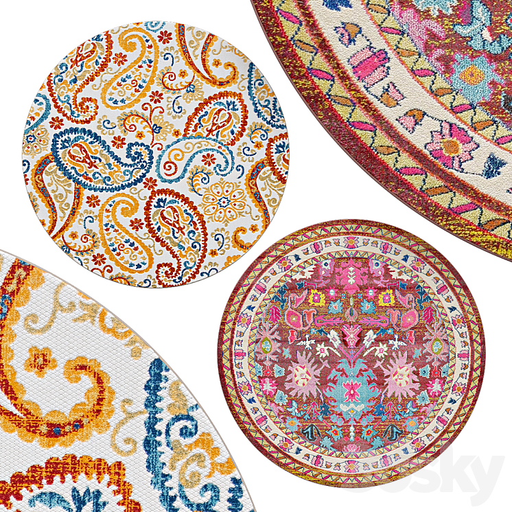 Circular Rug Animation Circle rugs | №286 - Carpets - 3D model