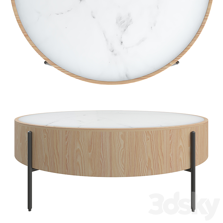 Canon Round Marble Coffee Table - Table - 3D model