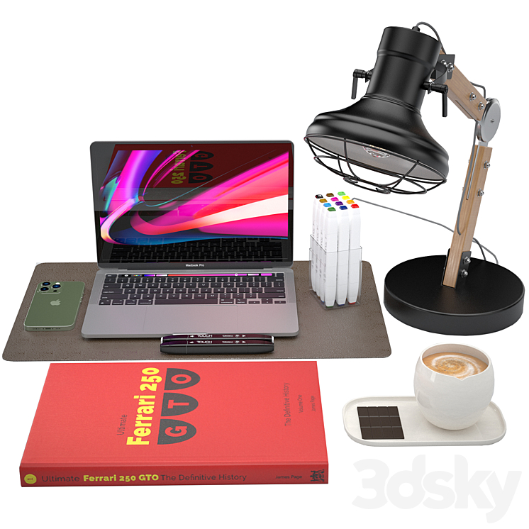 WORKSPACE MULTIPLE OBJECTS COMPOSITION - Decorative set - 3D model