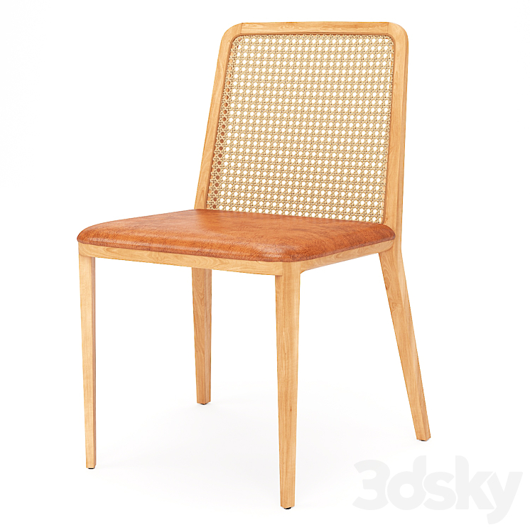 Minimal Style Solid Wood Chair - Chair - 3D model
