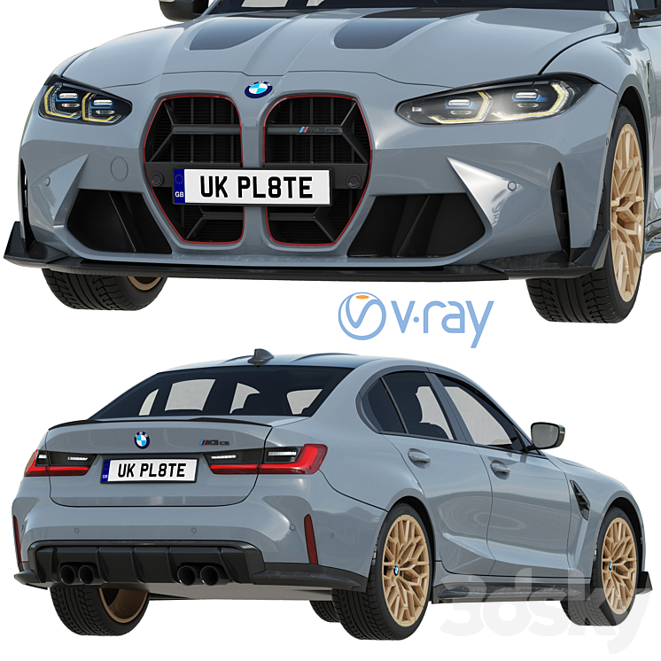 M Sport Bmw Ms Court S BMW M3 CS 2023 Ground Transport 3D Model