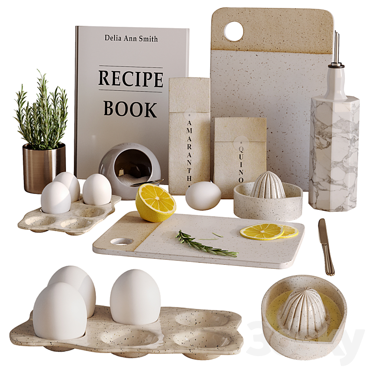 natural kitchen decor set - Other kitchen accessories - 3D model