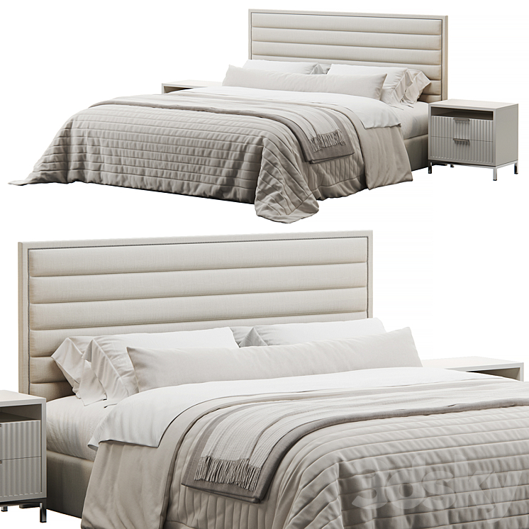 Westbury Upholstered Rectangular Bed - Bed - 3D model