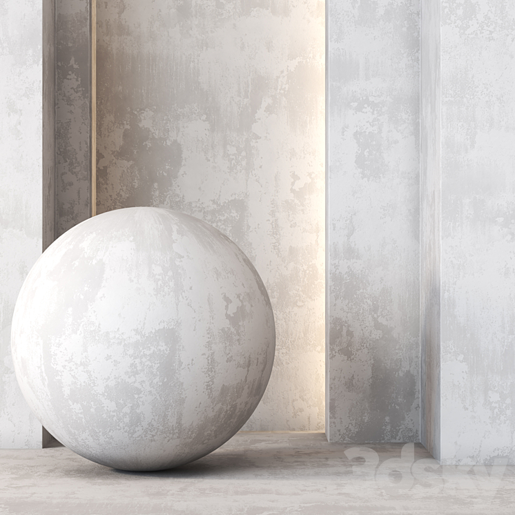 Rustic Wall Paint Texture 4K - Seamless - Wall covering - 3D model