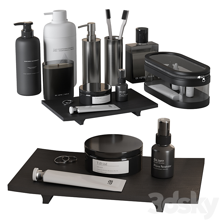 Minimalistic men's bathroom decor - Bathroom accessories - 3D model