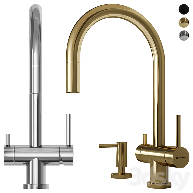 Faucet Omoikiri Akita-S with dispenser - Faucet - 3D model