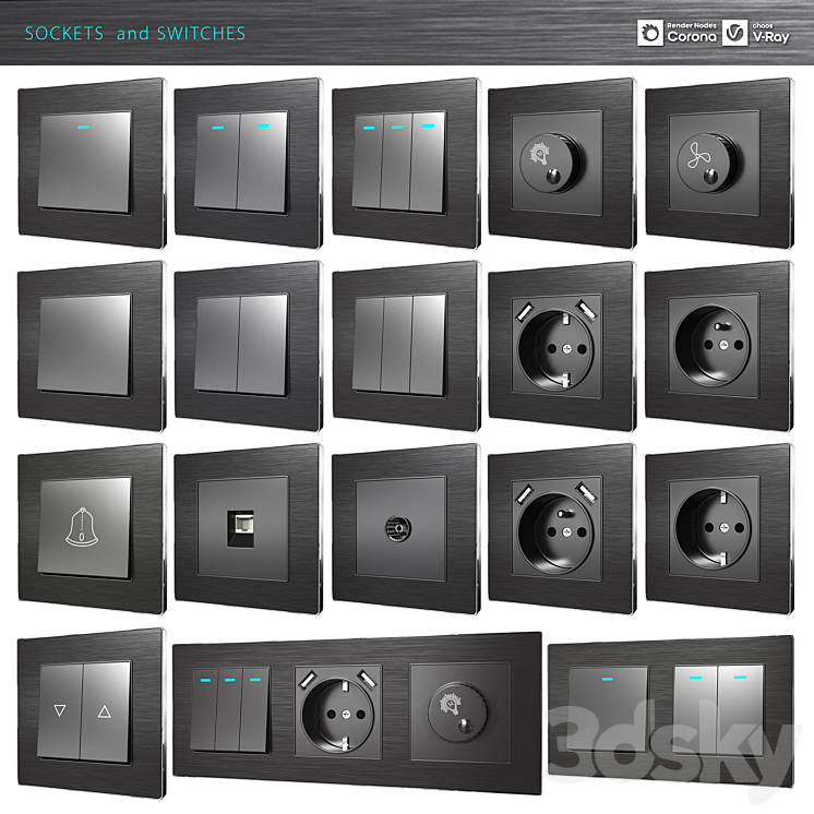 Sockets and Switches - Miscellaneous - 3D model
