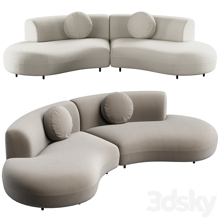tokio curved sofa - Sofa - 3D model