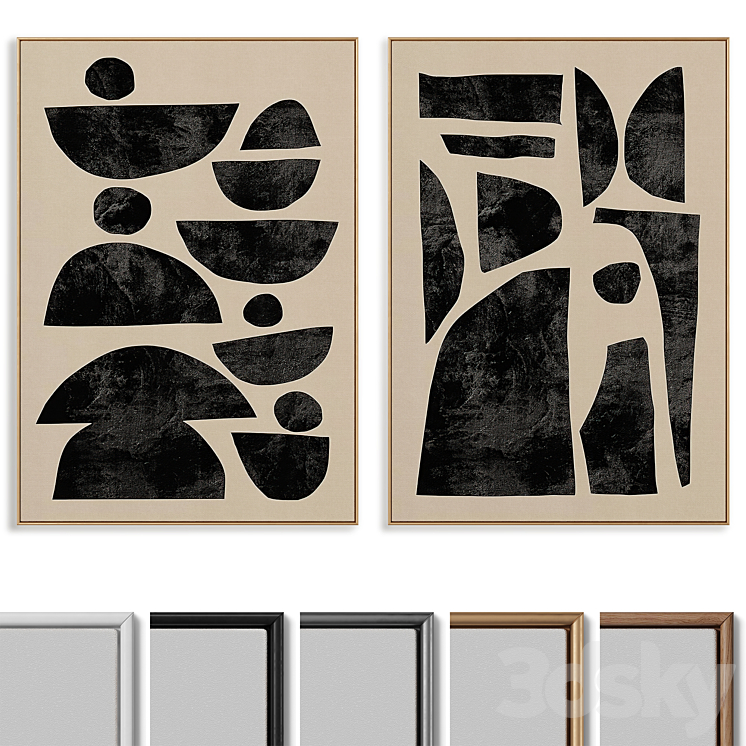 Frame Collection Abstract Abstract Painting Frame set 0101 - Frame - 3D model