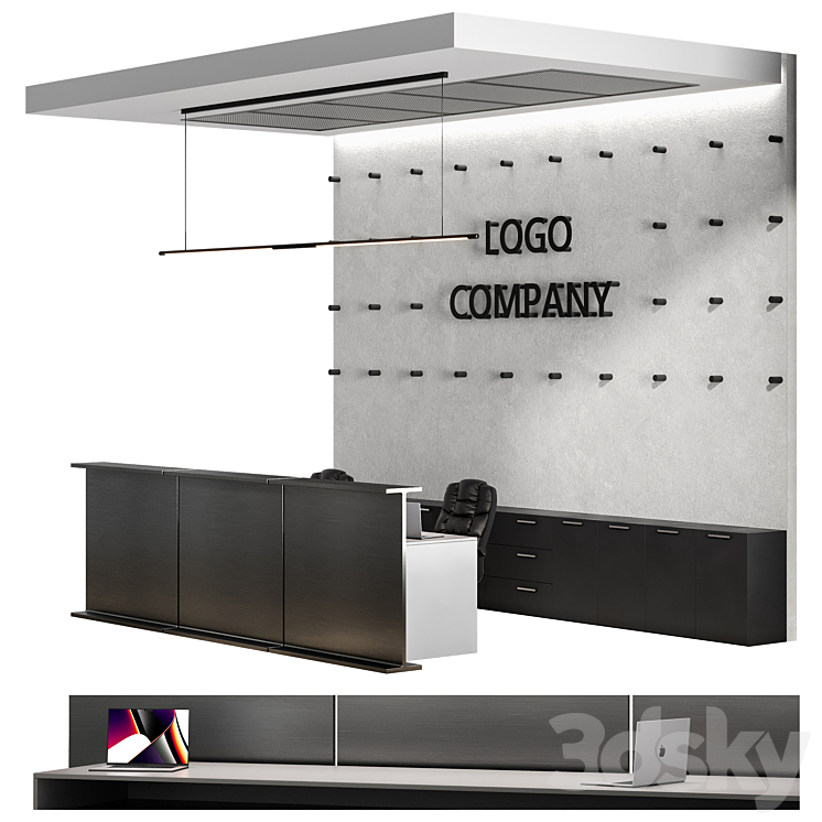 Reception desk 19 - Office furniture - 3D model