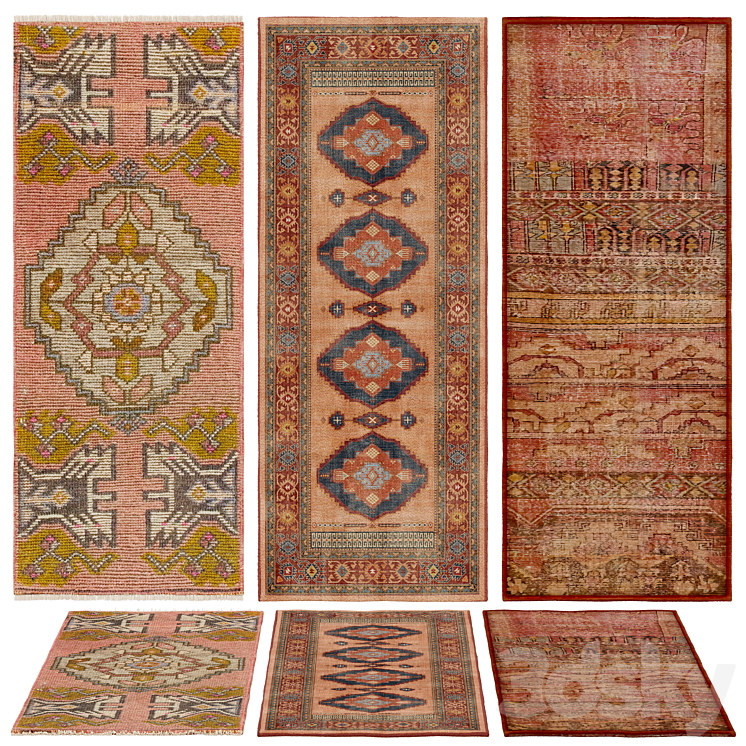 3d Pattern Runner Rug RUNNER RUG SET 2 - Carpets - 3D model