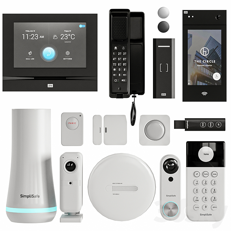 Customs Intercoms Equipment 6 Intercom And Security Set 2 - Miscellaneous - 3D model