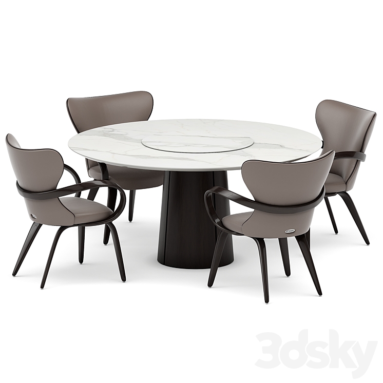 Dining group with table Apriori K 160x160 (Statuario) and chairs ...