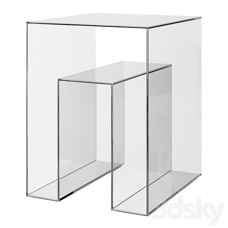 Square Acrylic Side Table - Acrylic - Storage - Table - 3D model