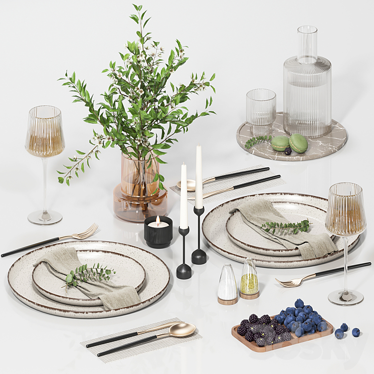 Tableware Set 04 - Tableware - 3D model