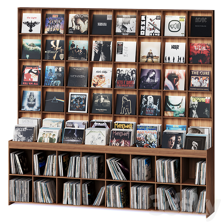 Rack with vinyl records for home or store - Rack - 3D model