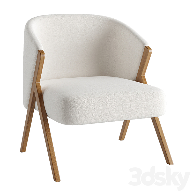 UPHOLSTERED BOUCLÉ ARMCHAIR ZARA - Arm chair - 3D model