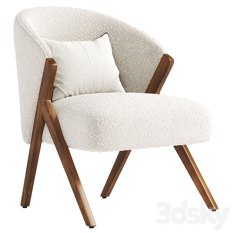 UPHOLSTERED BOUCLE ARMCHAIR ZARA - Arm chair - 3D model