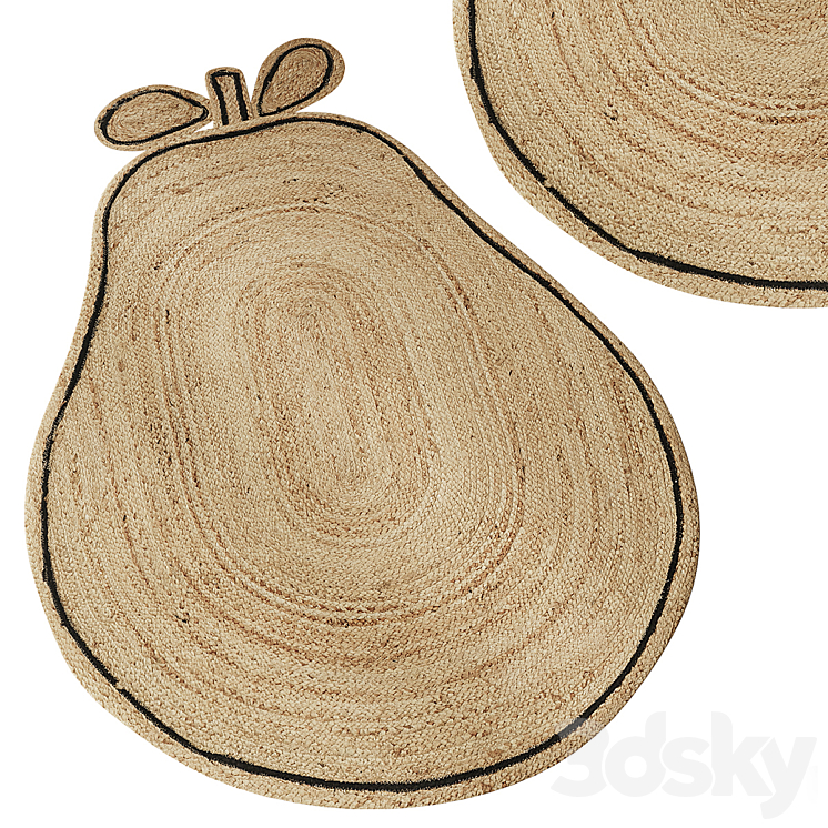 Pear Braided Jute Rug by Ferm Living - Carpets - 3D model