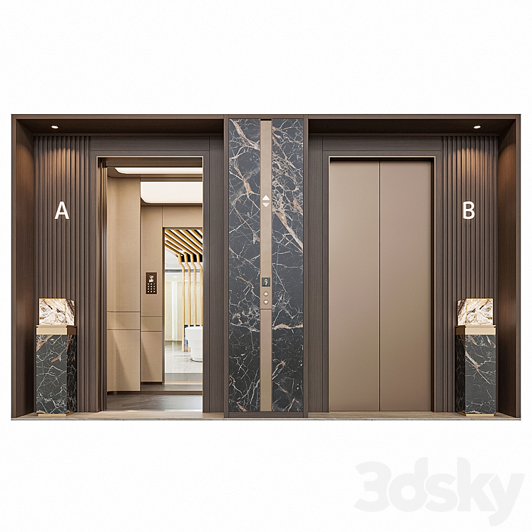 Elevator Lobby Design 28 - Miscellaneous - 3D model
