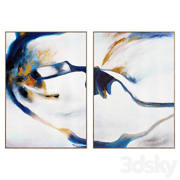 Abstract Painting Frame Set - Frame - 3D model