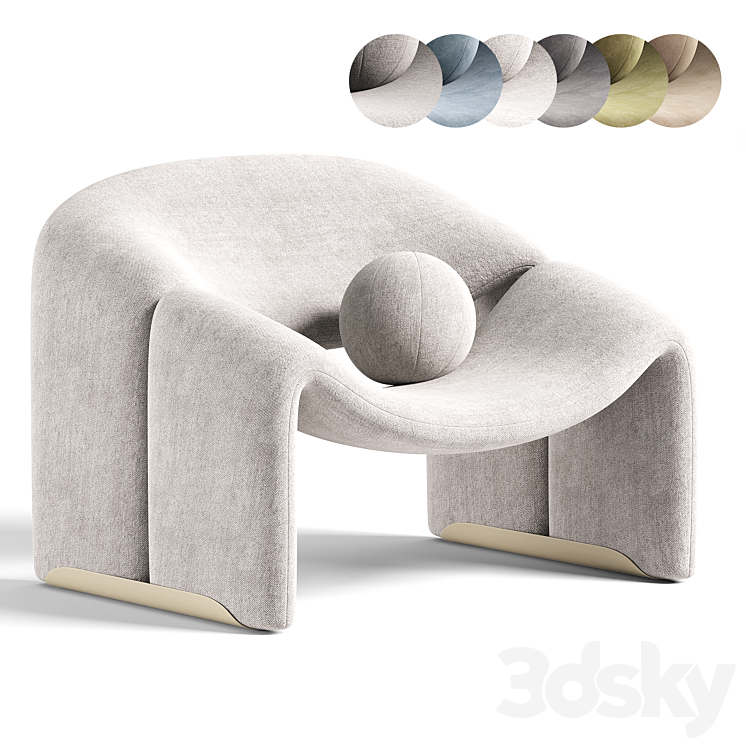 Groovy lounge chair by Pierre Paulin for Artifort - Arm chair - 3D model