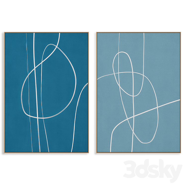 Frame Collection Abstract Abstract Painting Frame set 0610 - Frame - 3D model