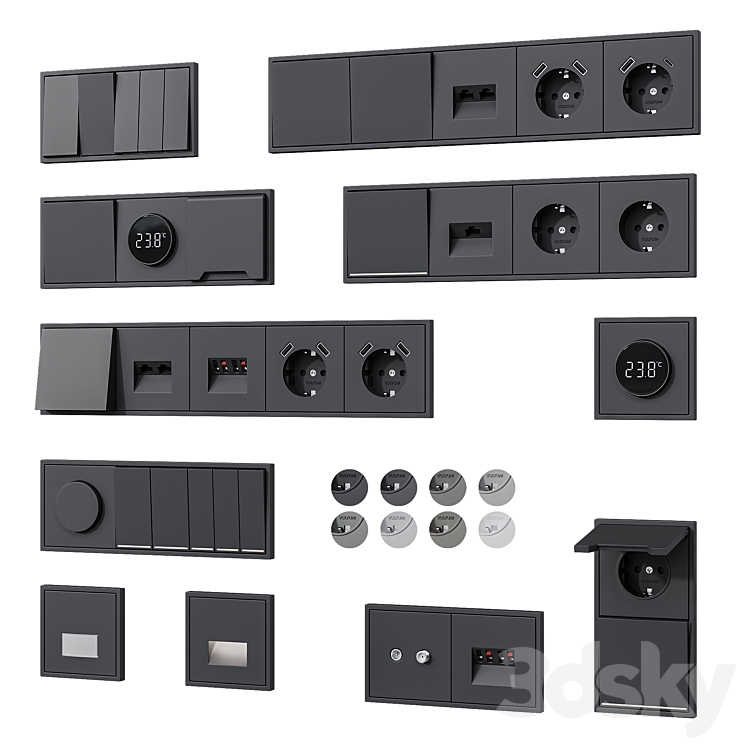 Sockets and switches Voltum series S70 - Miscellaneous - 3D model