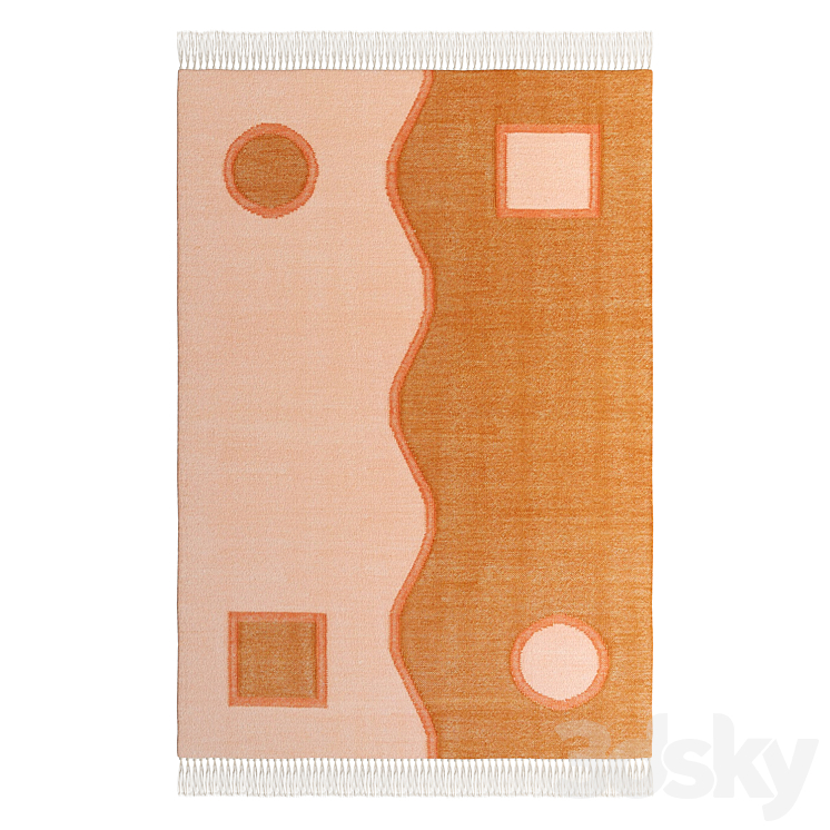Portal Peach Rug By Block Shop Textile - Carpets - 3D model