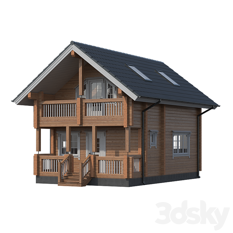 wooden house d052 - Building - 3D model