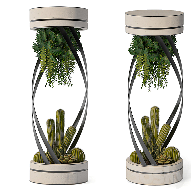 Max Column With Plants Plants Collection - Column Plant Garden 213 - Indoor - 3D model