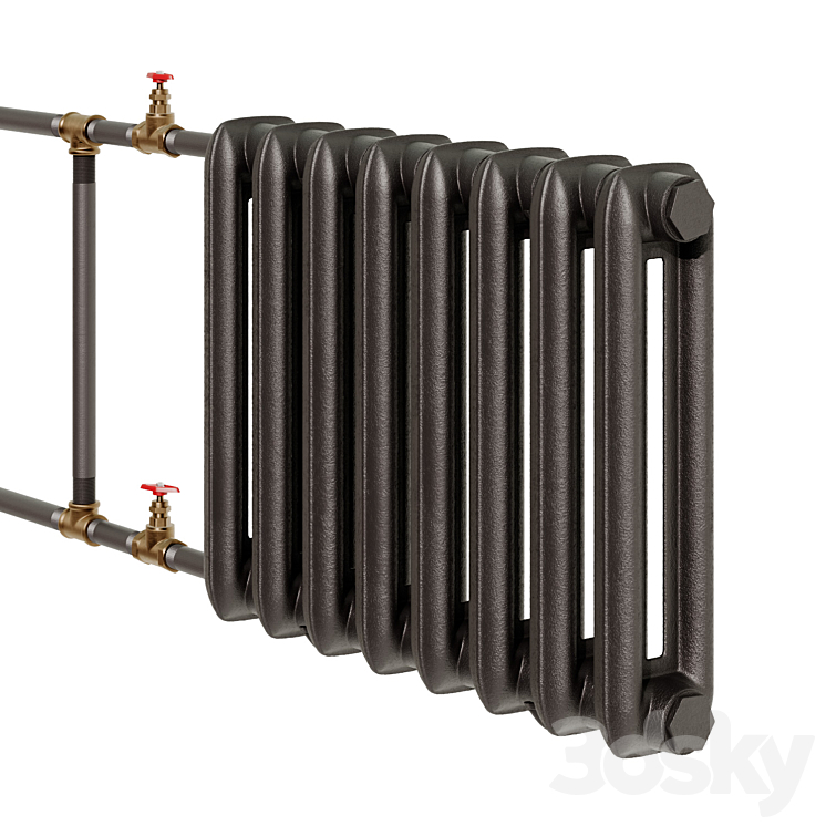 Soviet cast iron radiator. - Radiator - 3D model