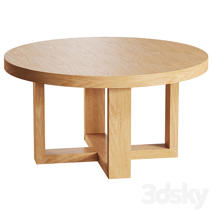 Wooden Round Coffee Table - Table - 3D model