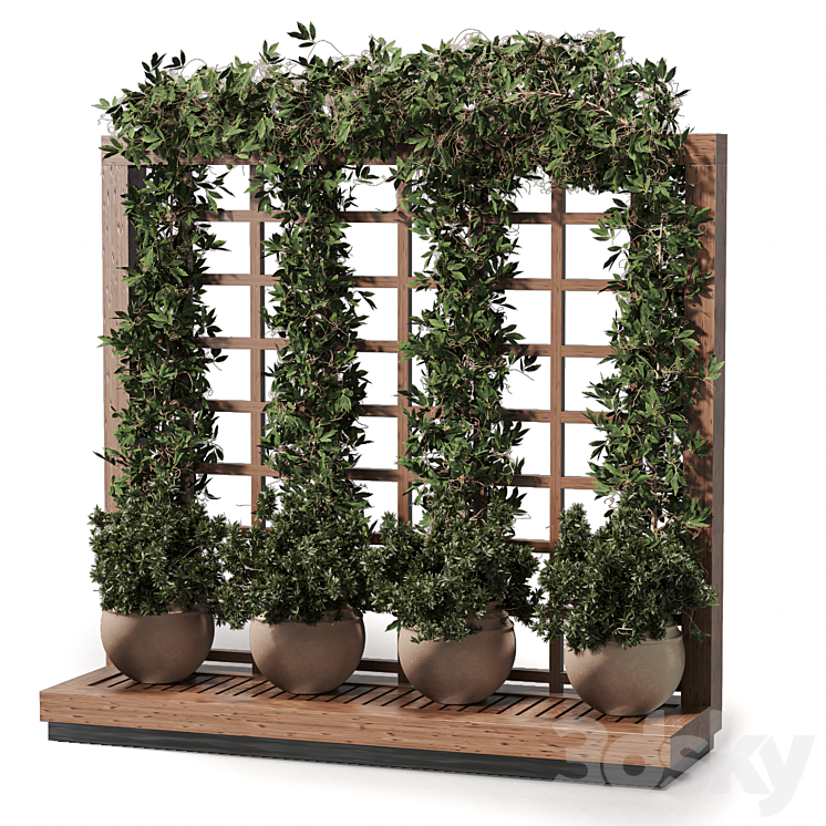 Hanging Plants In Vertical Garden Partition Stand 265 - Outdoor - 3D model